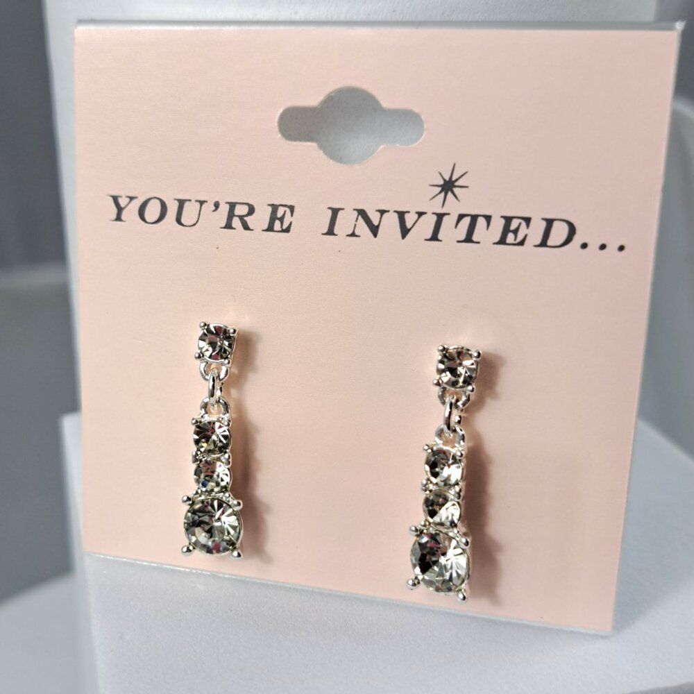 You're Invited Graduated CZ Drop Earrings